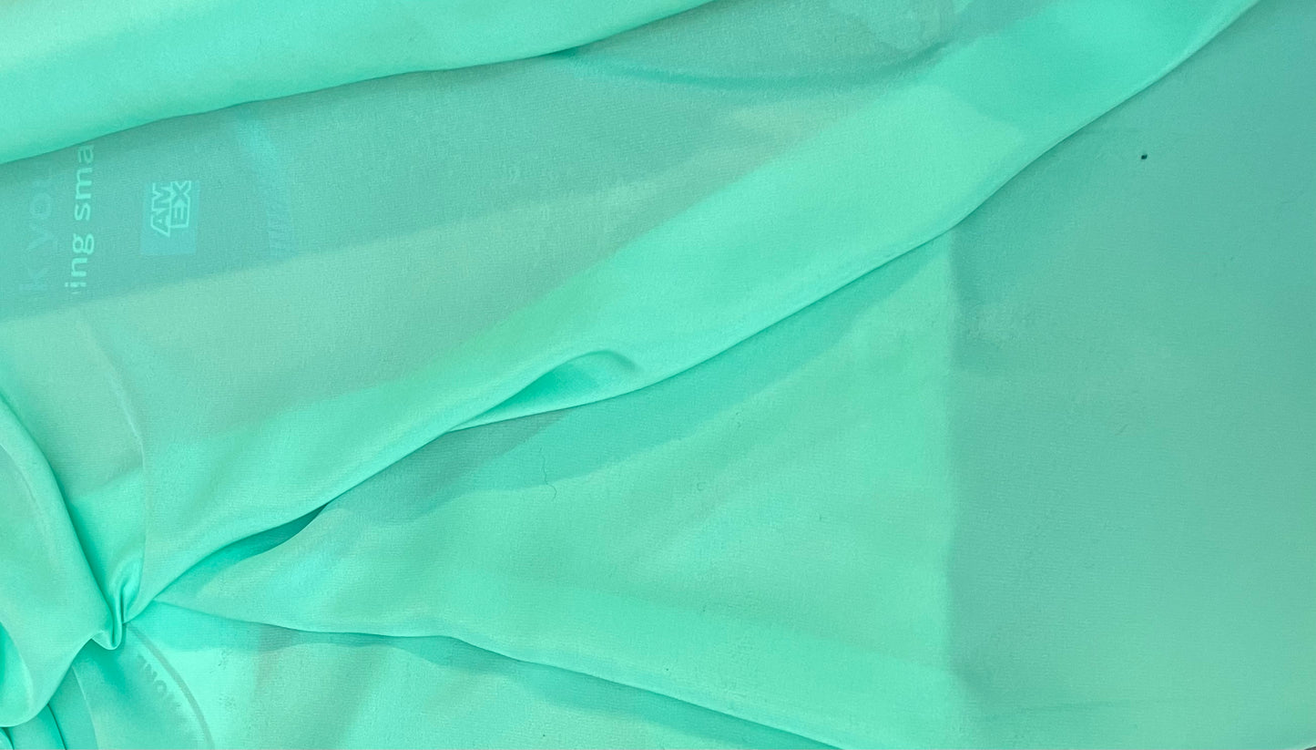 Wide Silk Crepe De Chine - Seafoam Green