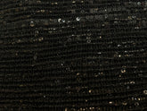 Sequin Stretch Pleated Mesh - Jet Black
