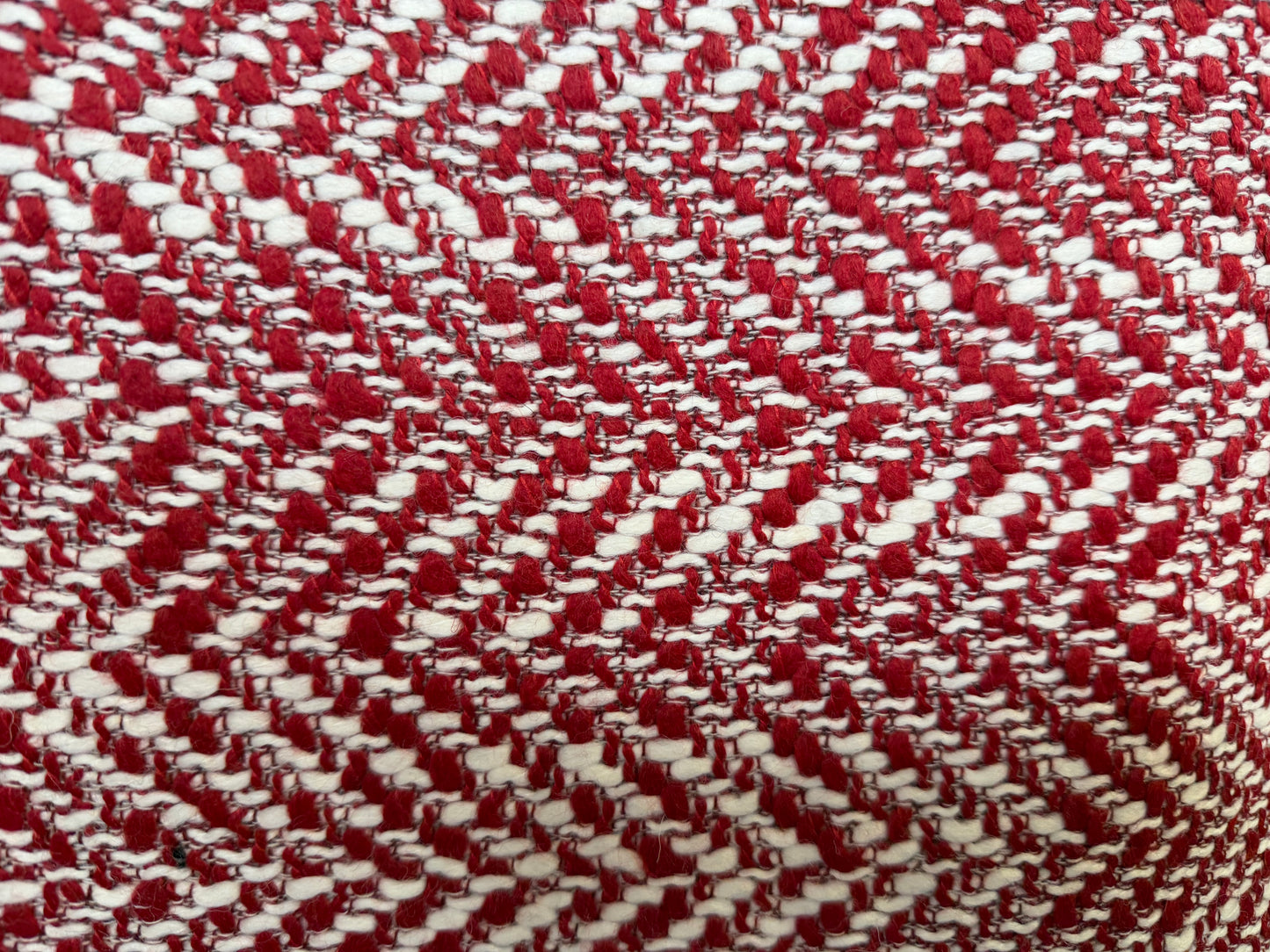 Heritage Label Italian Wool Boucle - Red & White Herringbone