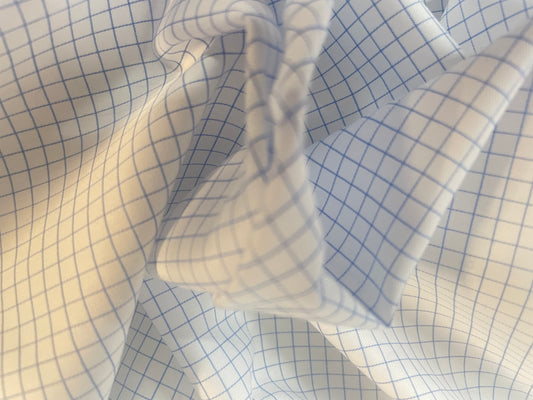 Mini Plaid Cotton - Blue & White