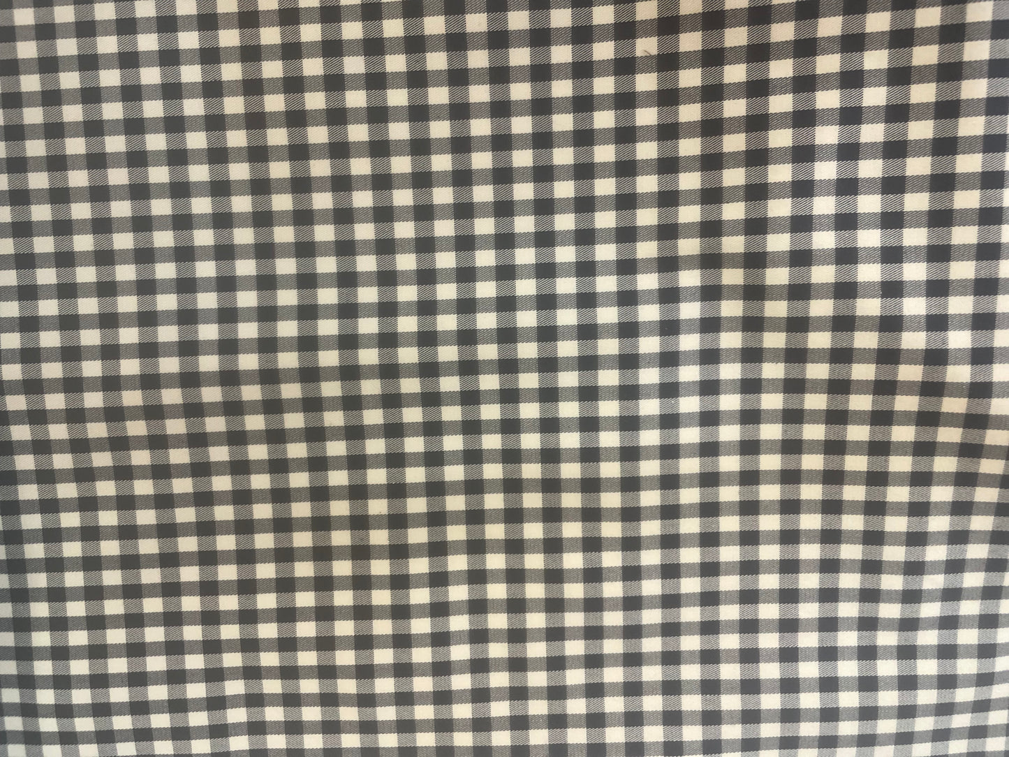 Stretch Cotton Gingham Plaid Print - Black & White