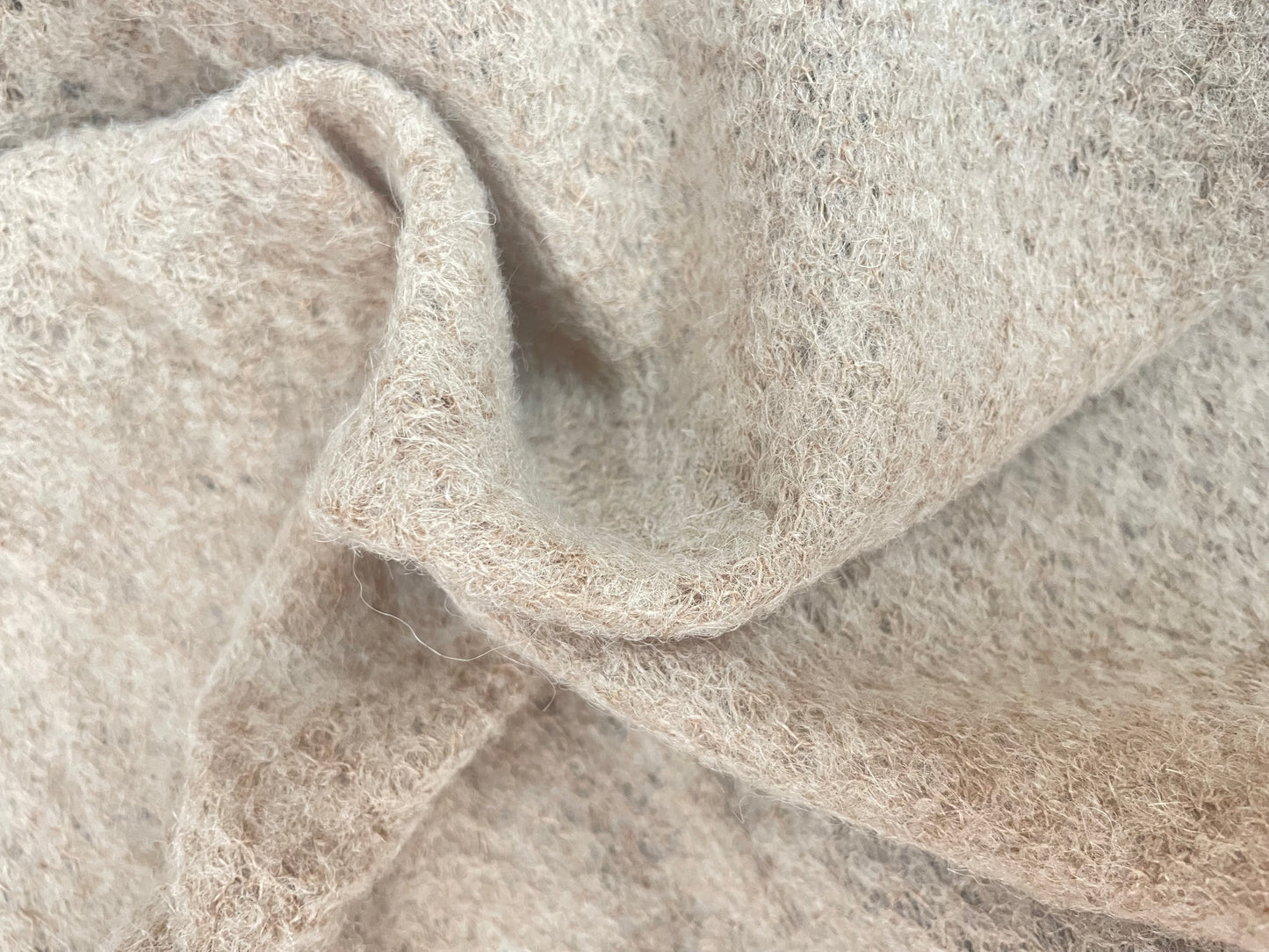 Italian Wool Blend Textured Sweater Knit - Latte Brown