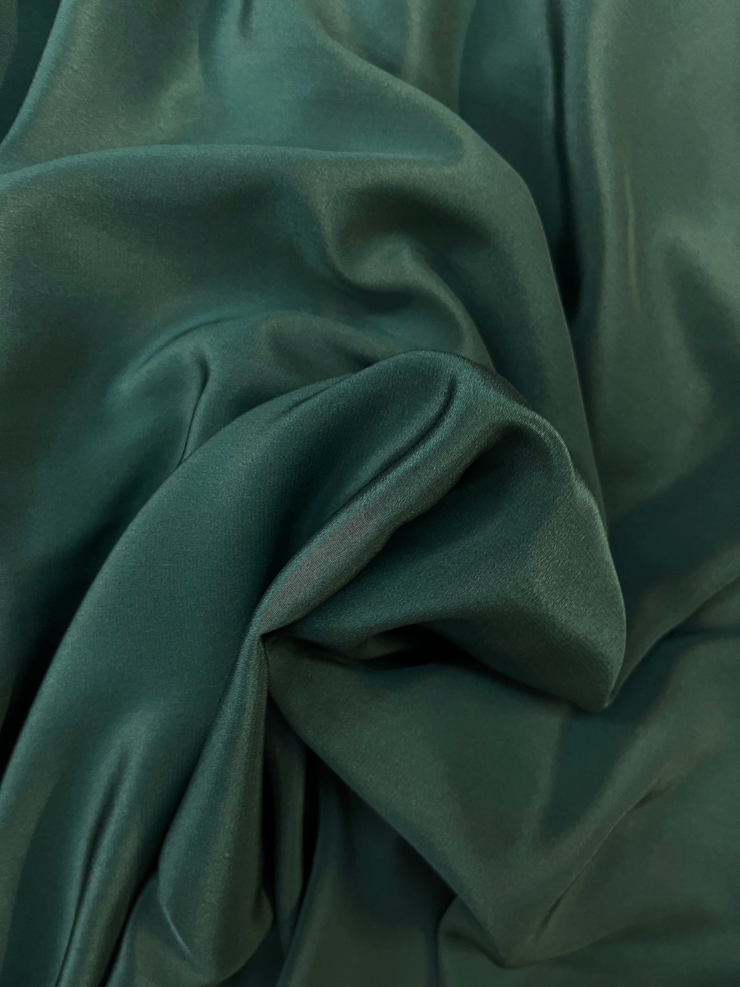 Silk Crepe De Chine - Wide - 16mm Designer - Dark Emerald Green