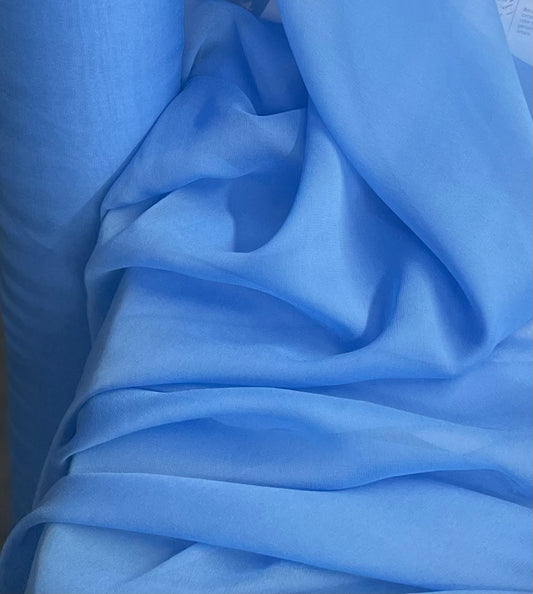 Silk Chiffon Wide - Azure Blue