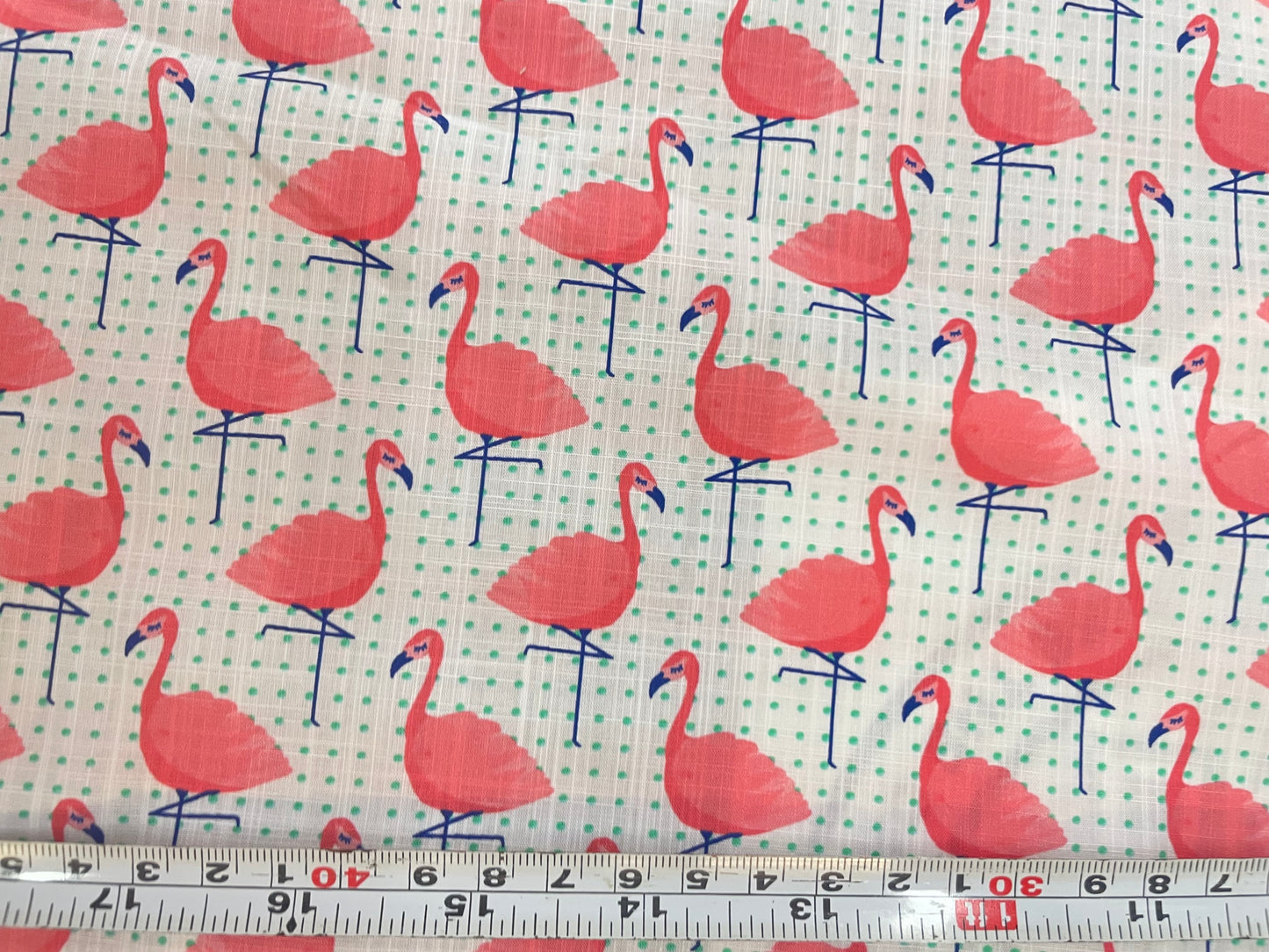 Italian Cotton Print - Polka Dot Flamingo