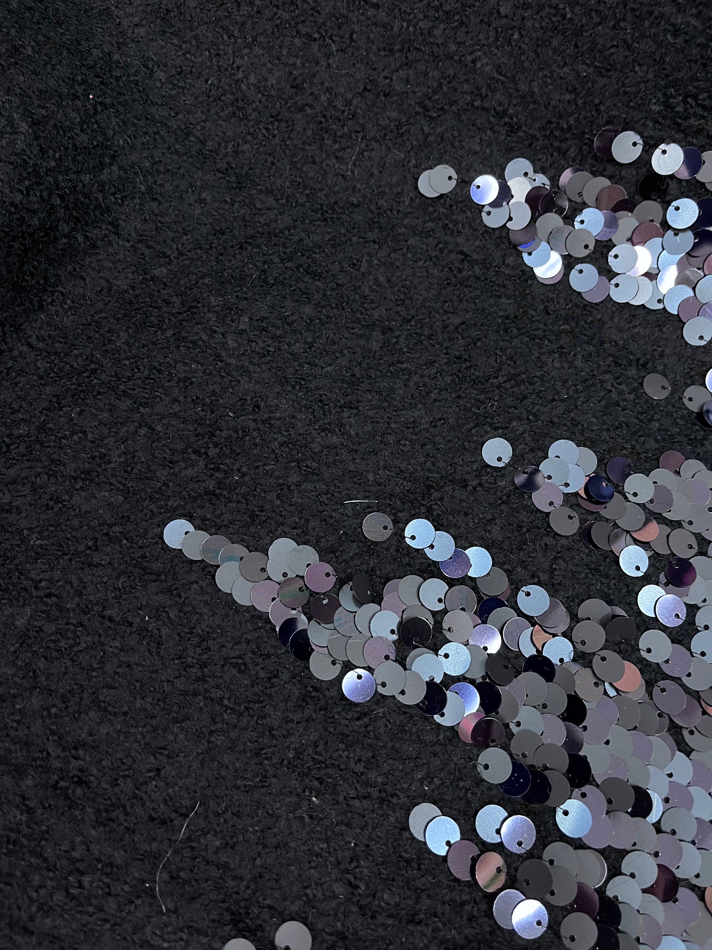 Boiled Wool Blend - Sequin - Navy Blue