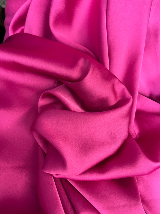 Light Weight Stretch Poly Satin - Hot Pink