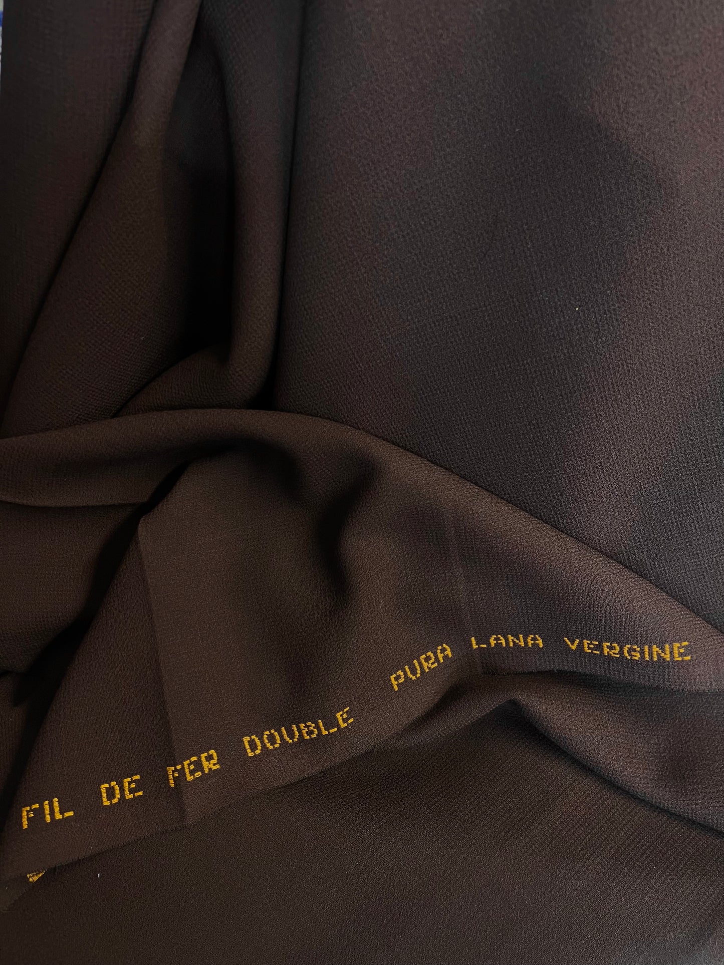 Italian Designer Double Faced Virgin Wool Crepe - Warm Brown