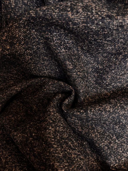 Heritage Label - Italian Designer Wool Boucle - Black & Tan