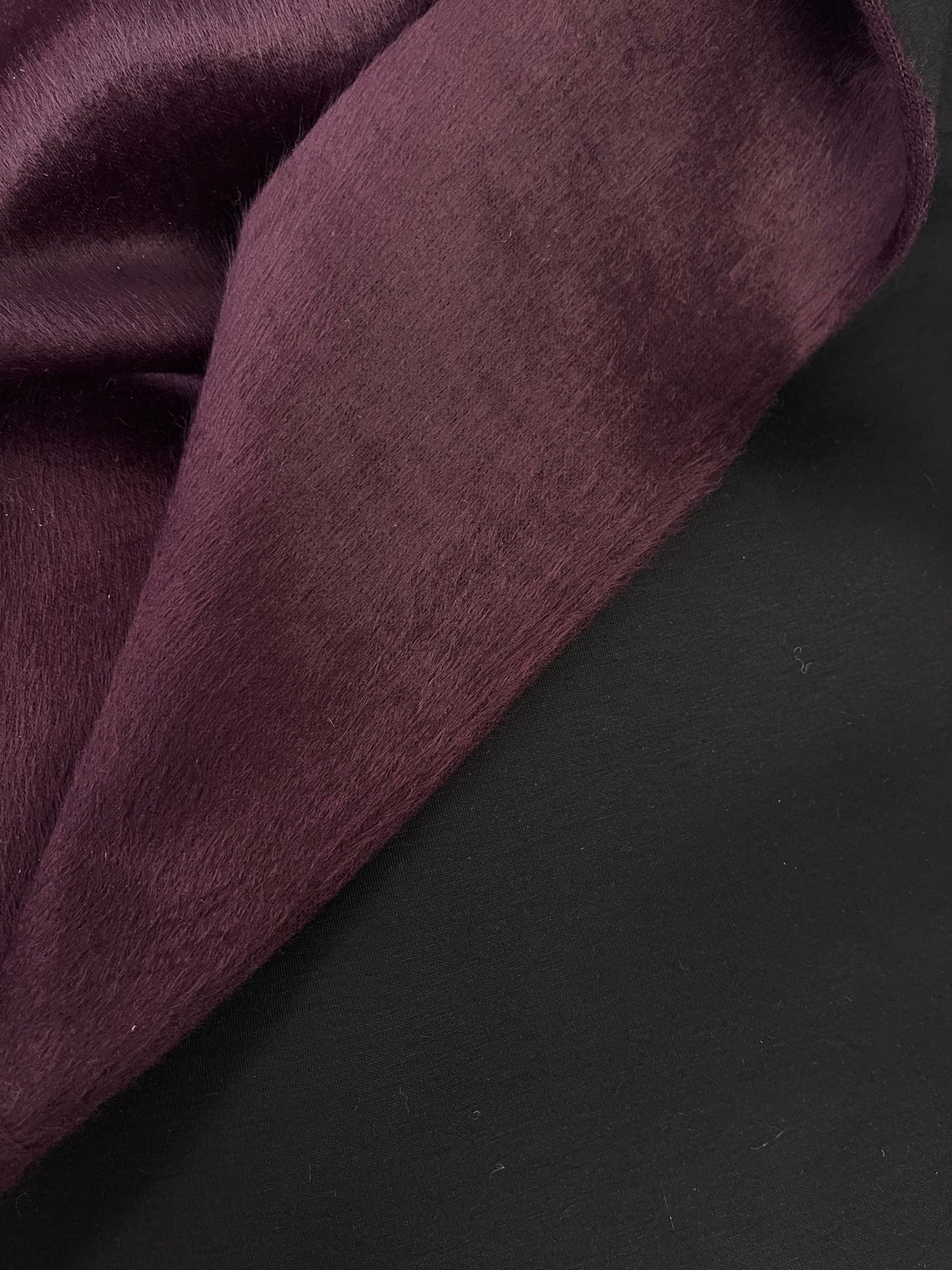 Faux Fur Double Knit Jersey - Dark Purple & Black