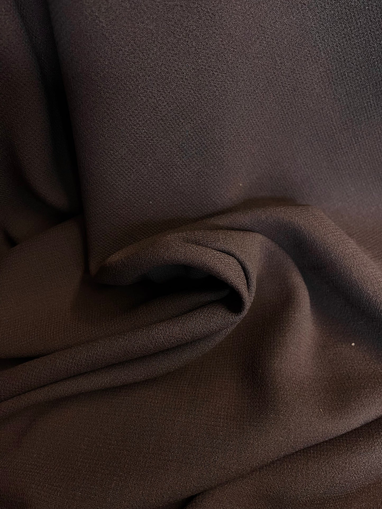 Italian Designer Double Faced Virgin Wool Crepe - Warm Brown