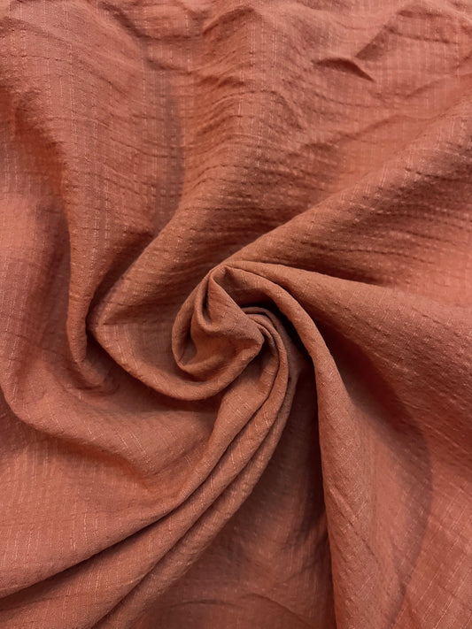 Italian Lightweight Textured Cotton - Papaya Orange