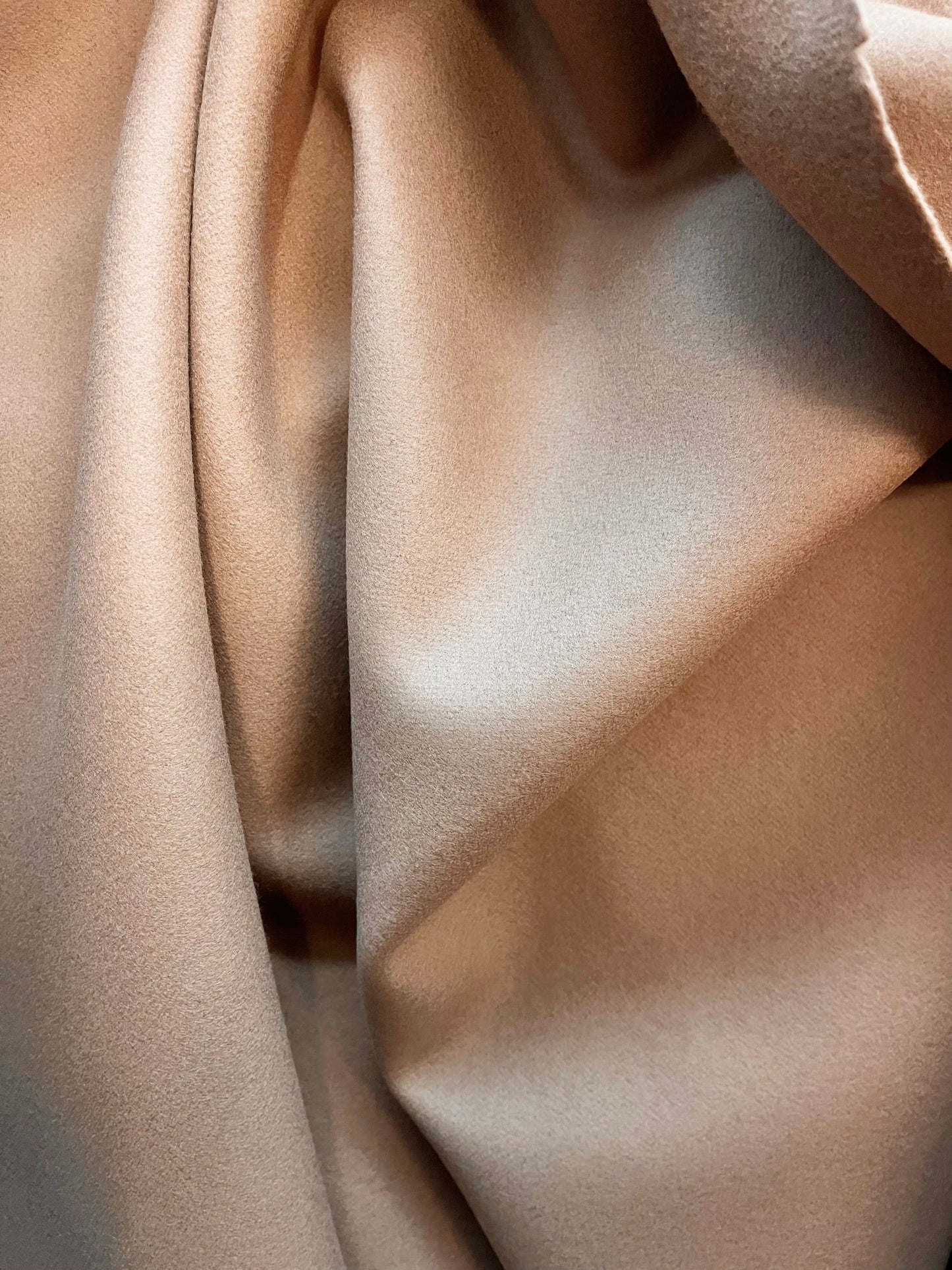 Italian Designer Melton Virgin Wool Coating - Camel