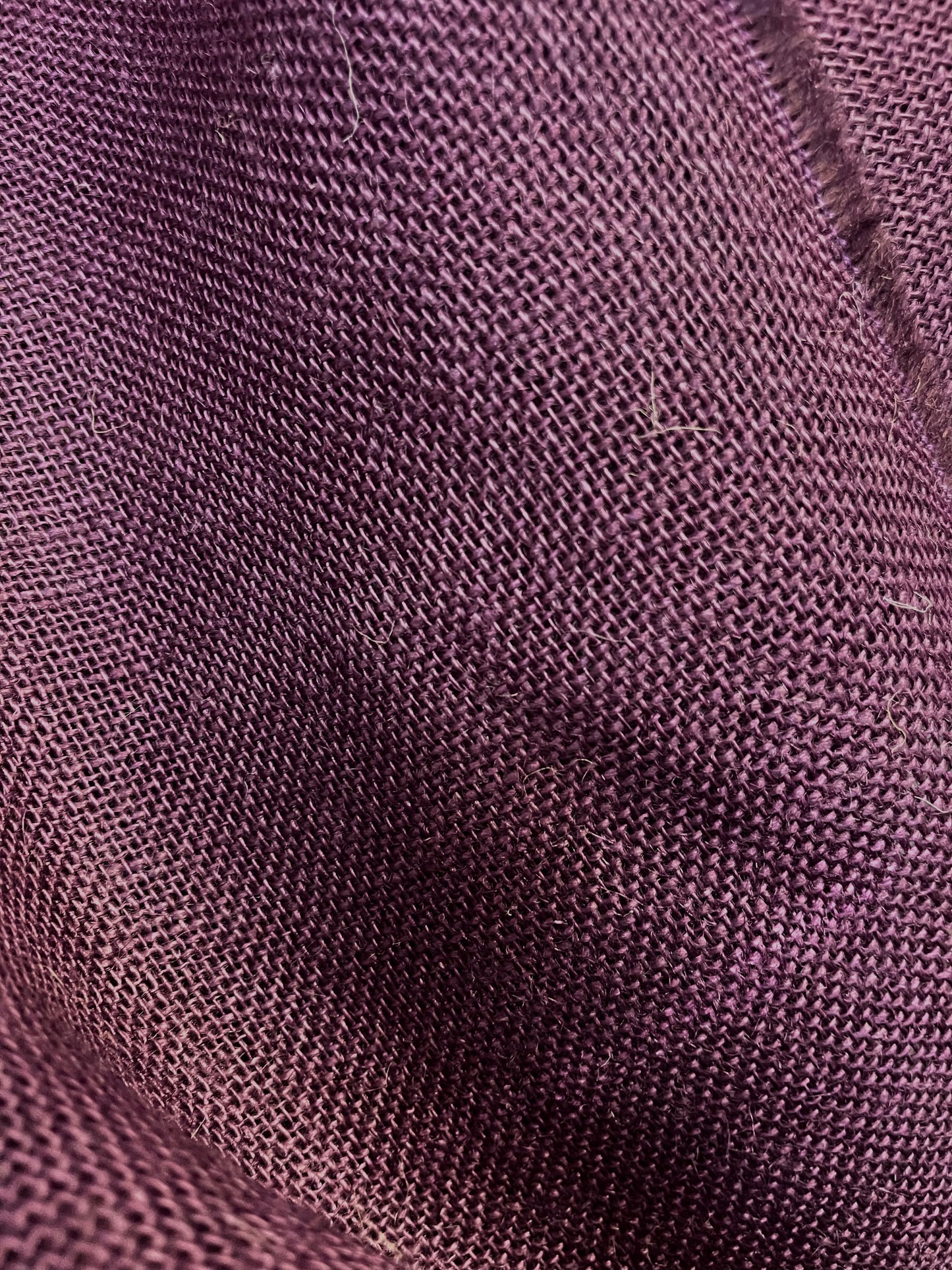 Natural Burlap - Aubergine Purple