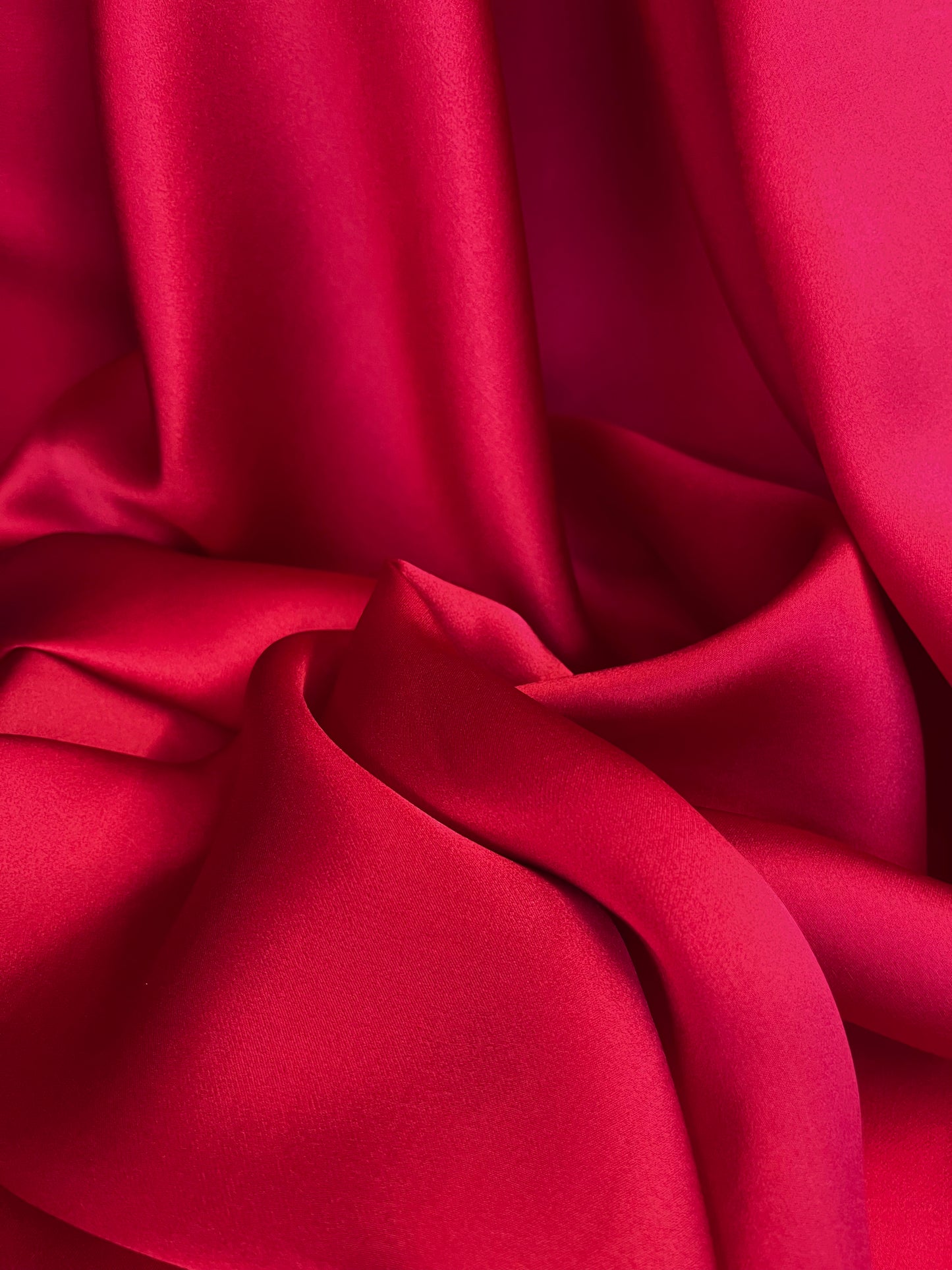 Silk Satin Chiffon - Cherry Red