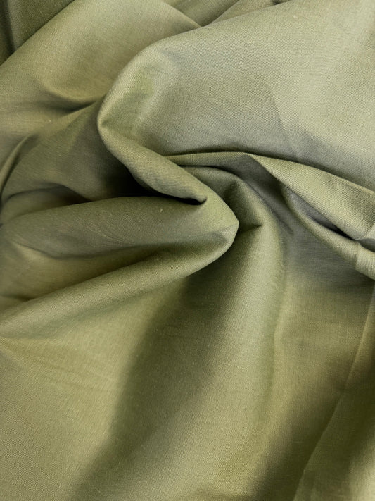 Stretch Linen & Rayon - Green Olive