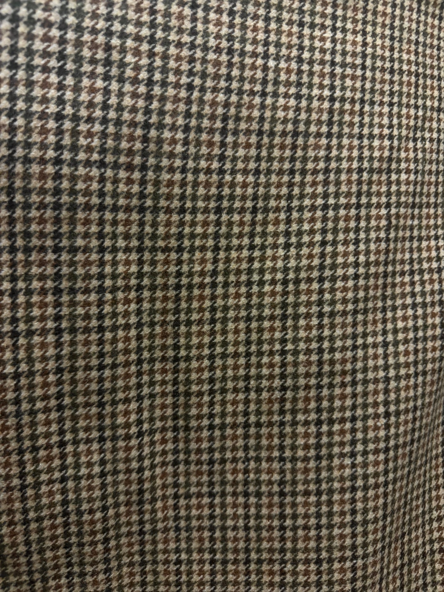 Heritage Label - Italian Houndstooth Wool Blend - Beige, Green, Black & Rust