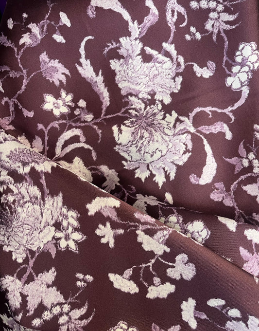 Printed Italian Silk Mikado - Purple