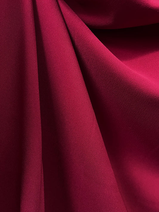 Italian Stretch Poly Crepe - Burgundy