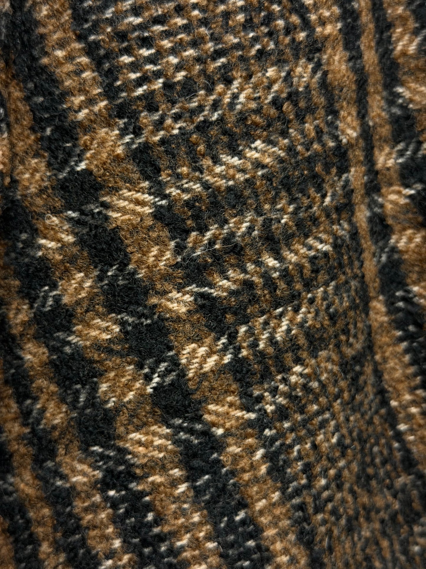 Heritage Label - Italian Herringbone Plaid Wool Blend - Brown, Black & White