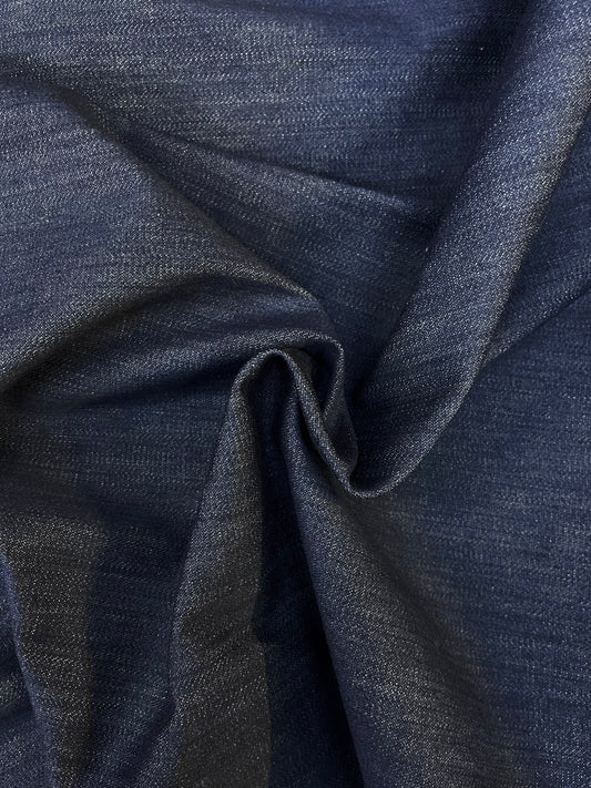 Wide Cotton Stretch Denim - Indigo Blue