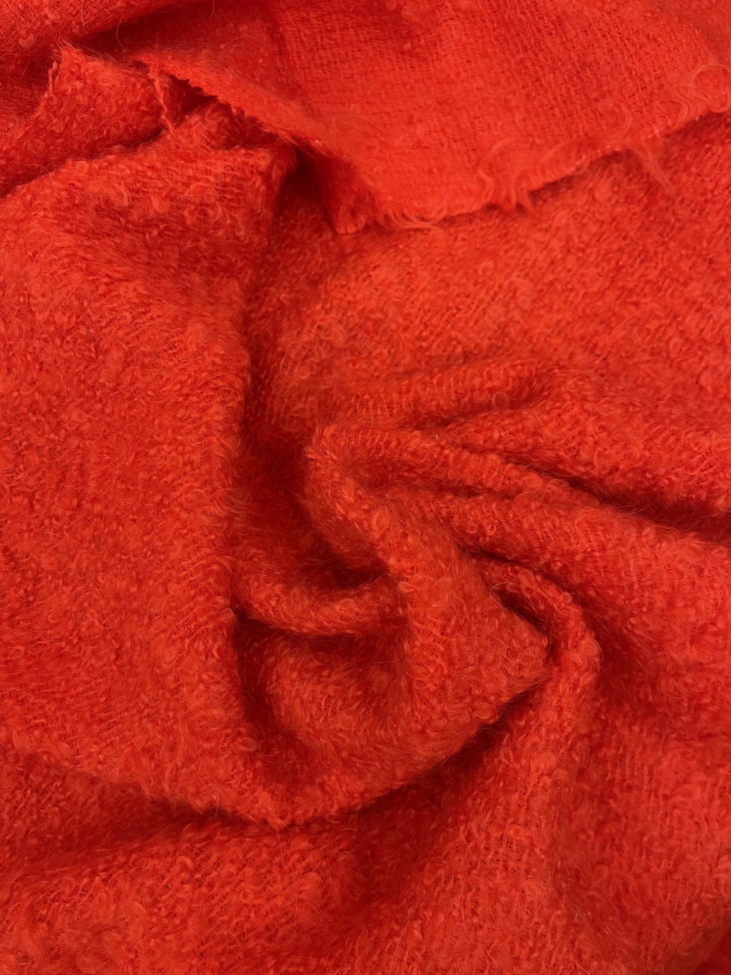 Designer Wool Blend Boucle - Vibrant Orange