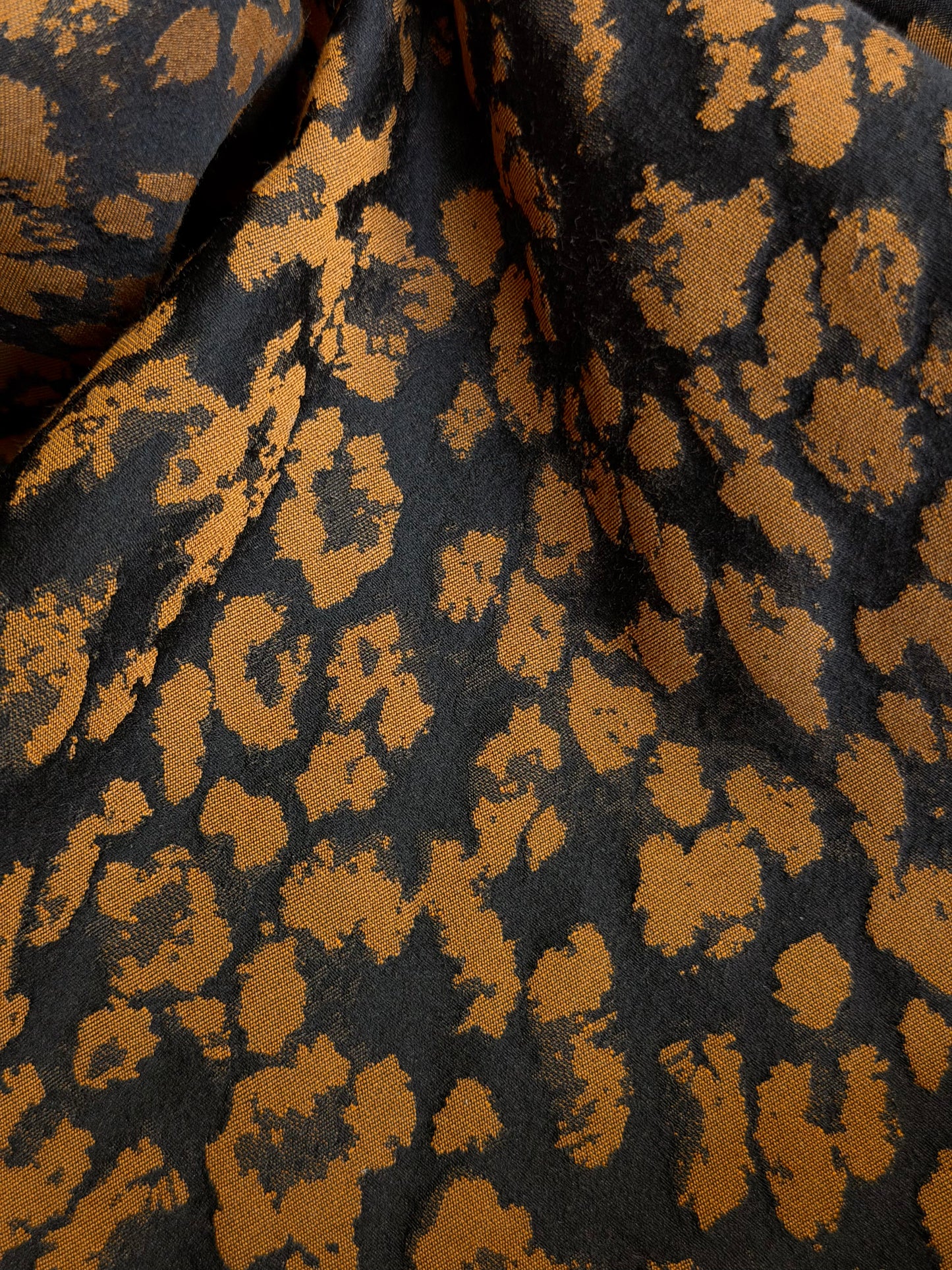 Stretch Brocade - Cheetah - Bronze & Black
