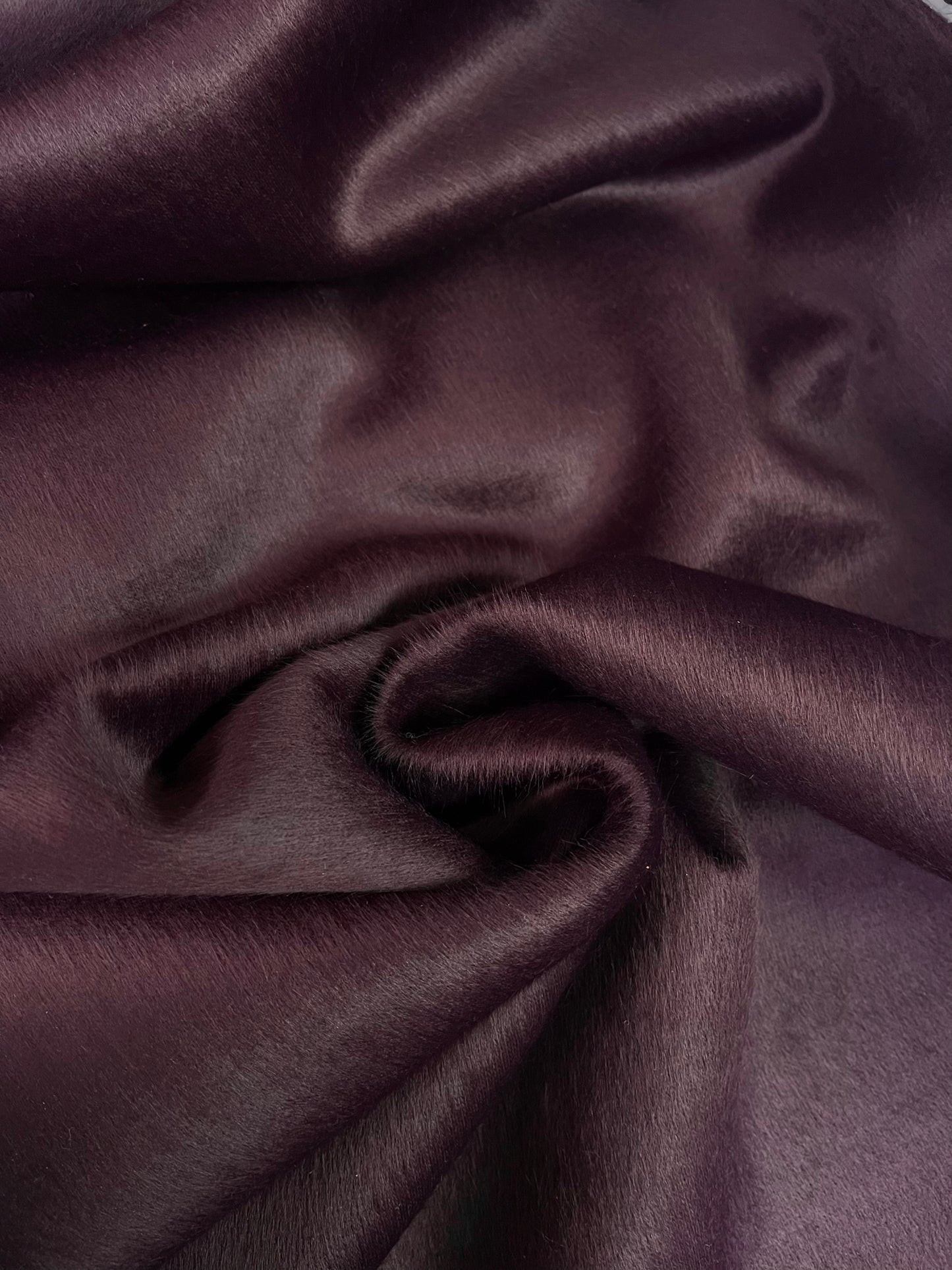 Faux Fur Double Knit Jersey - Dark Purple & Black