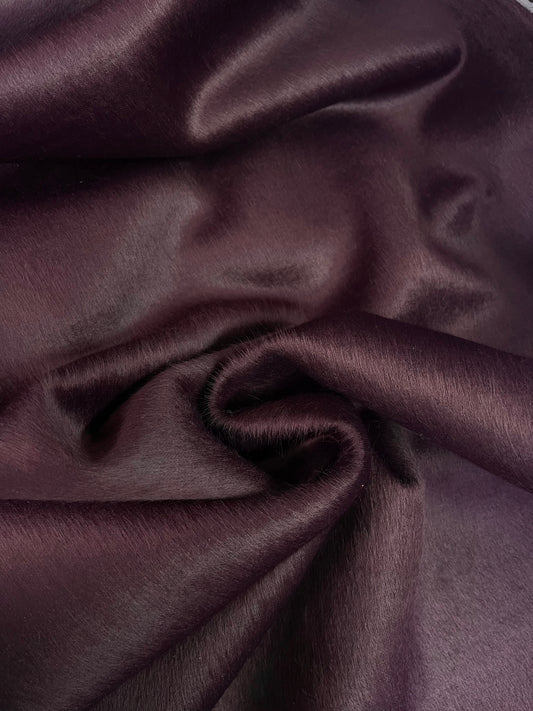 Faux Fur Double Knit Jersey - Dark Purple & Black