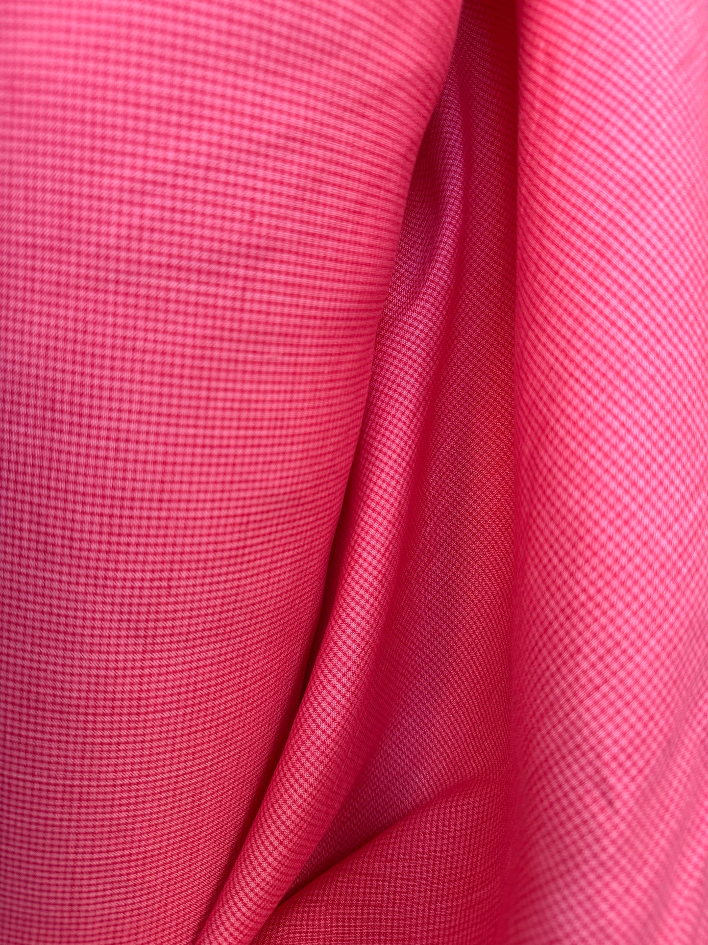 Plaid Linen & Rayon Print - Pink & Red