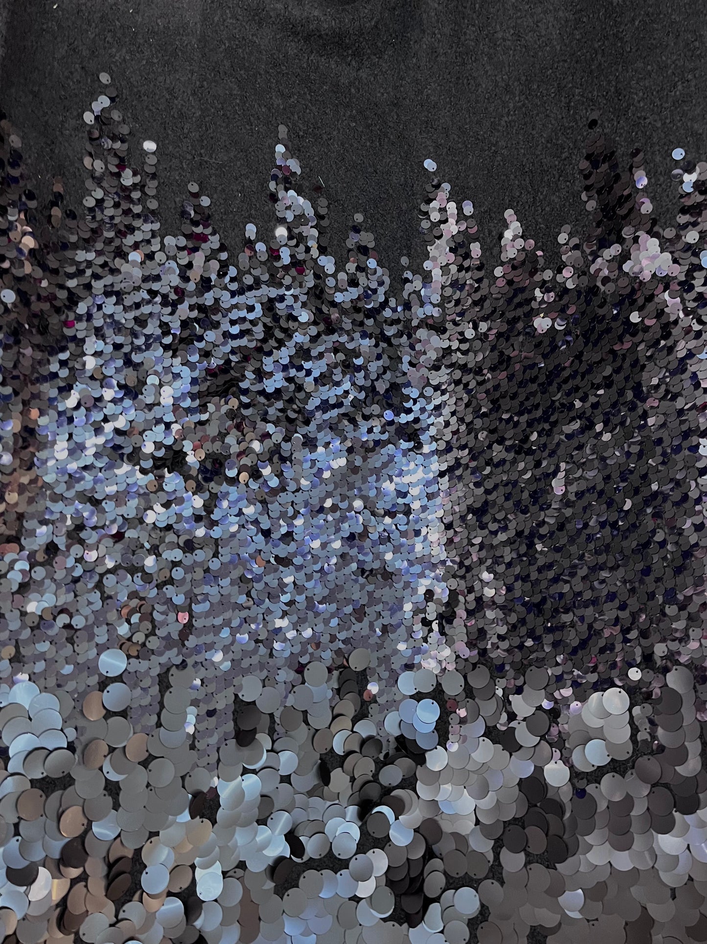 Boiled Wool Blend - Sequin - Navy Blue