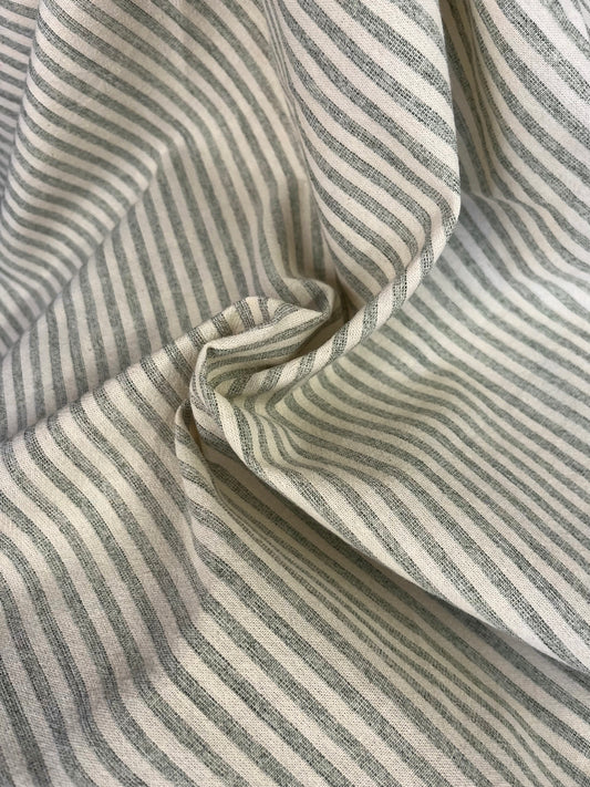 Stripe Cotton - Cream & Washed Green