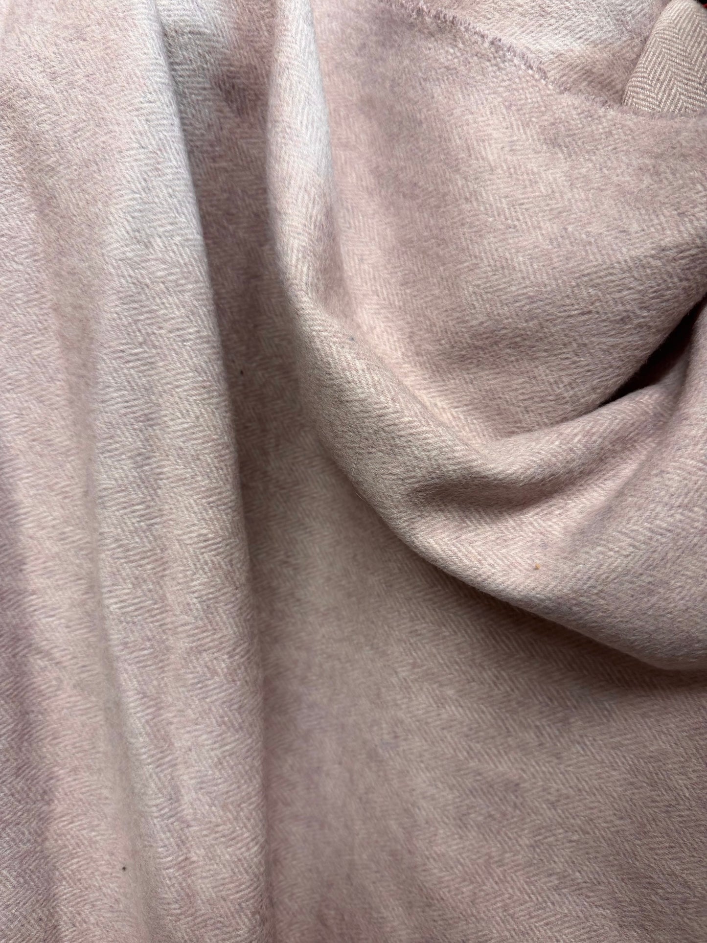 Heritage Label - Italian Brushed Herringbone Wool Blend - Light Purple