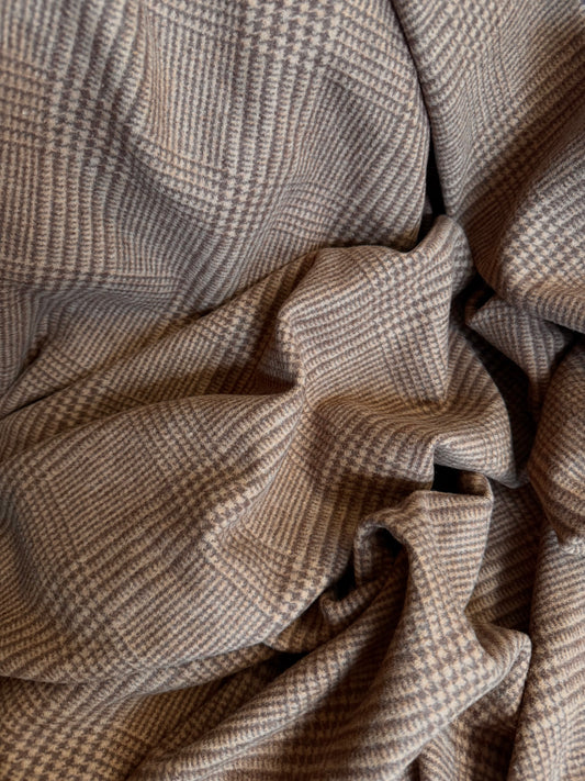 Heritage Label - Italian Plaid Melton Wool - Brown & Tan