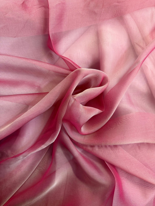 Silk Chiffon - Iridescent - Pink & Peach