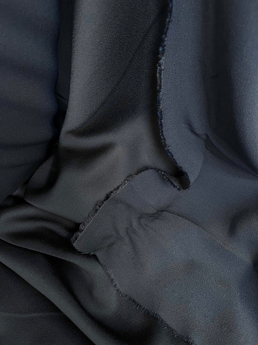 Italian Poly Satin Back Crepe - Navy