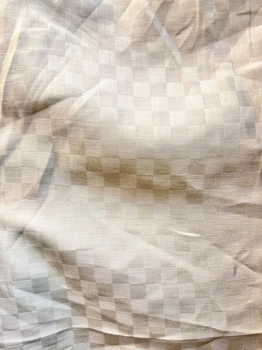 Woven Checkered Linen - Cream White