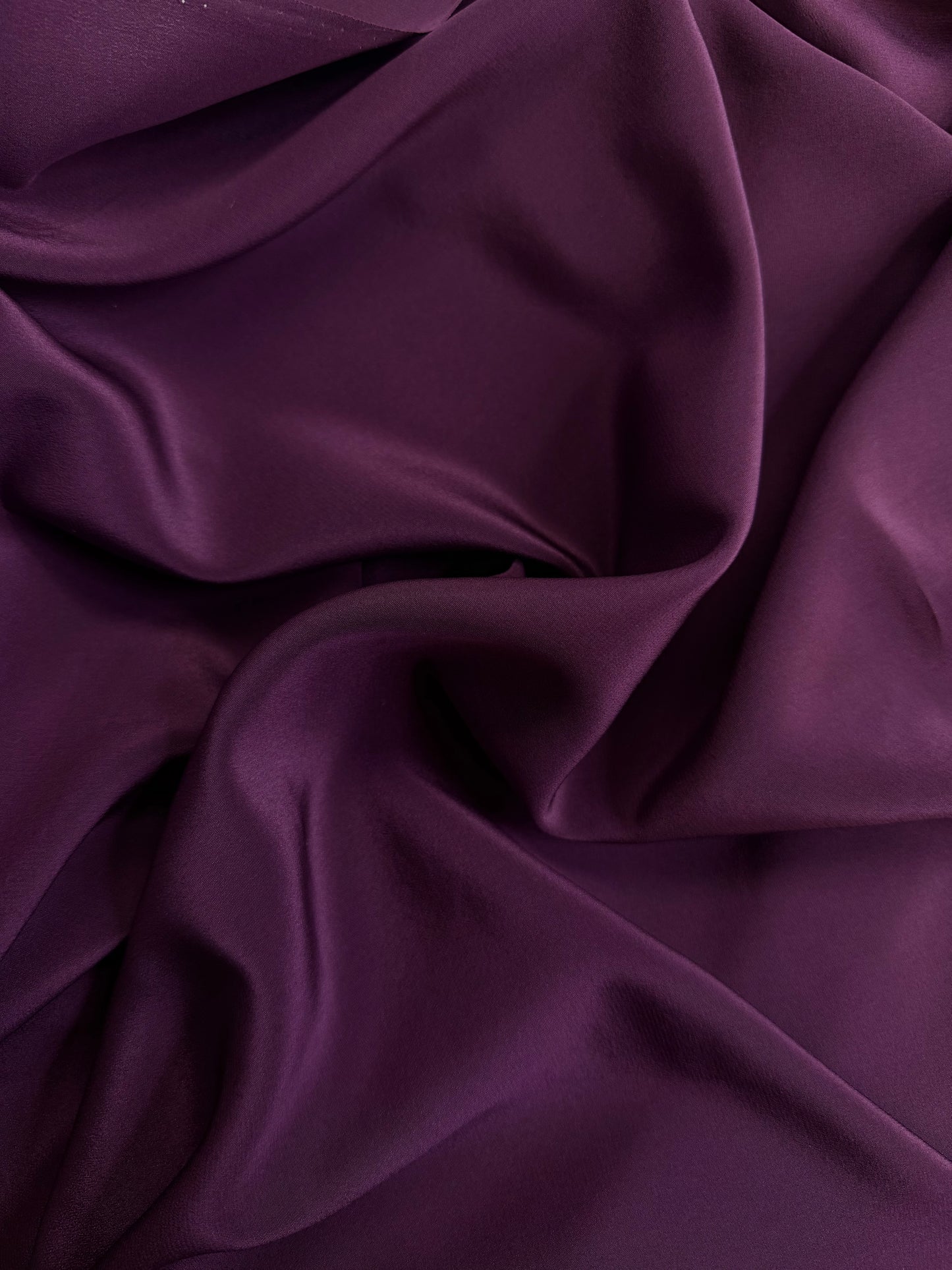 Silk Crepe de Chine - Aubergine Purple