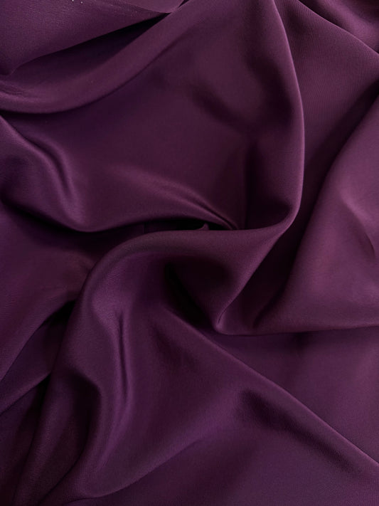 Silk Crepe de Chine - Aubergine Purple