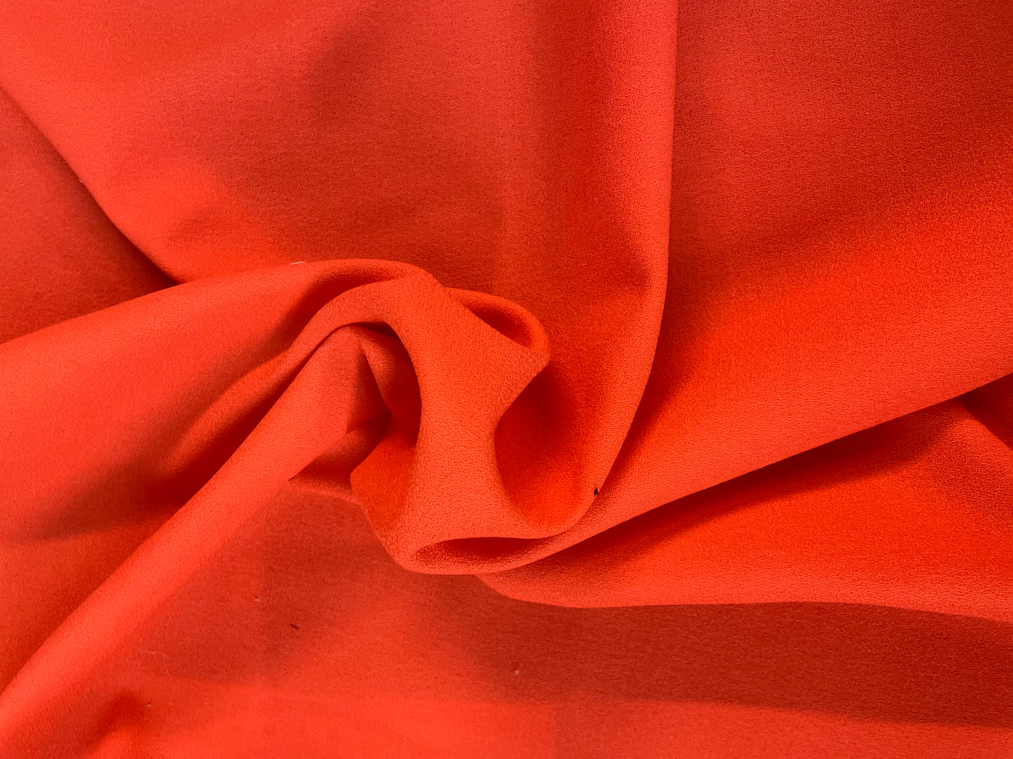Italian Designer Fused Virgin Wool Crepe - Coral Orange