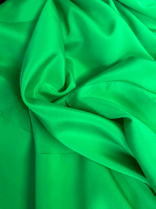 Stretch Silk Crepe de Chine - Kelly Green