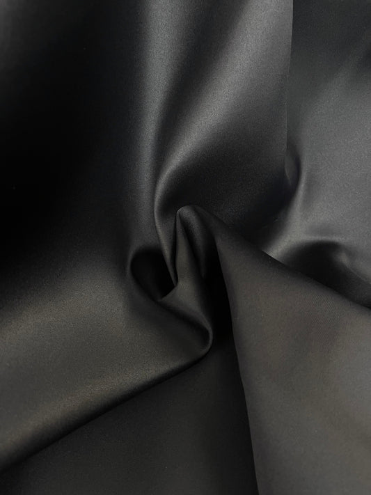 Italian Poly Double Sided Satin - Jet Black