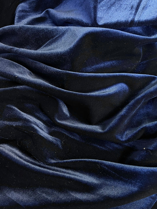 Stretch Velvet - Navy Blue