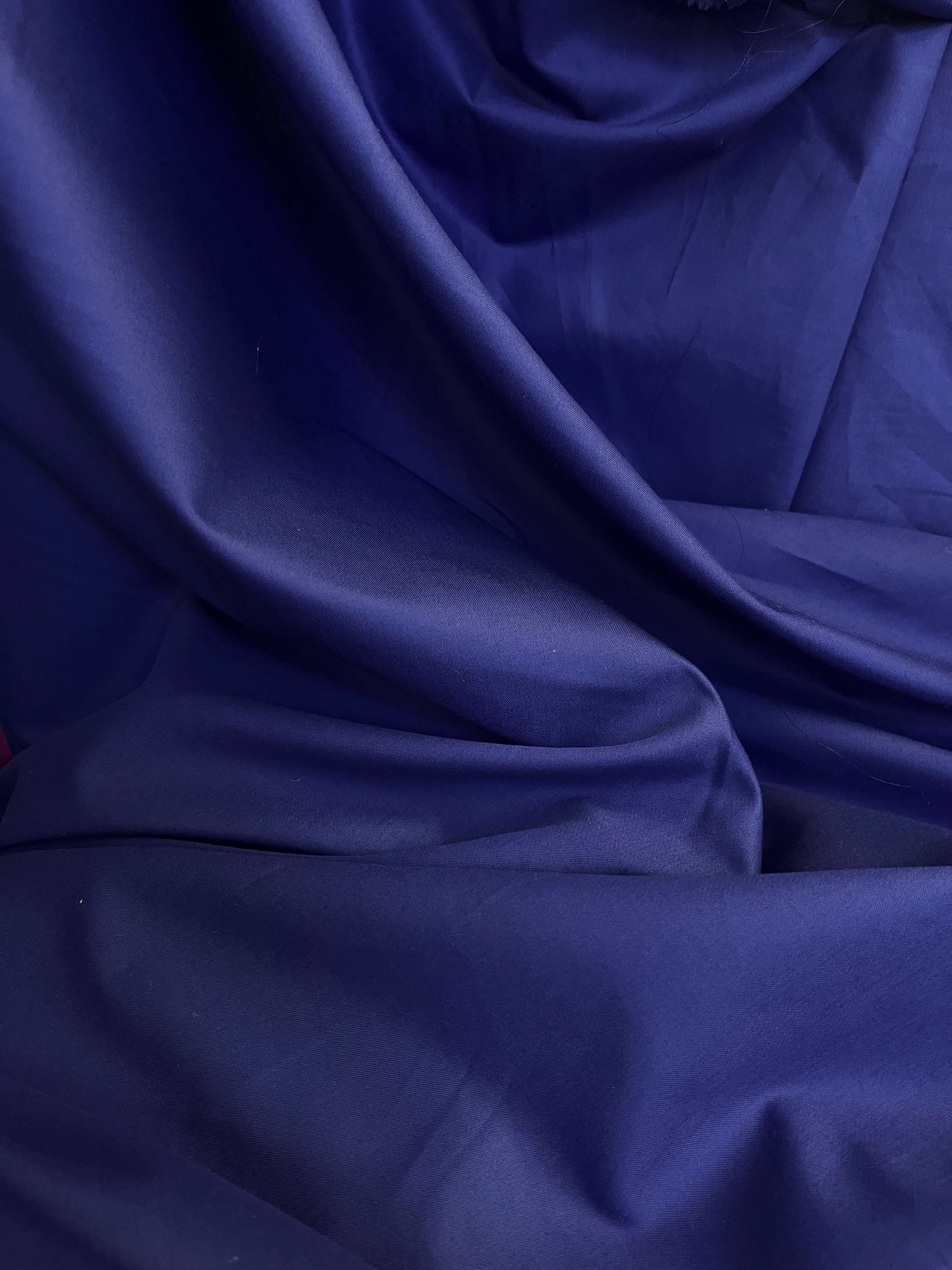 Italian Stretch Cotton Sateen - Cobalt Blue