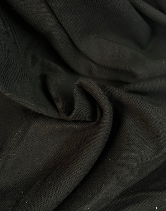 Cotton Mini Rib Knit - Jet Black