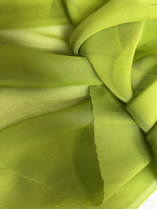 Silk Chiffon Wide - Chartreuse Green