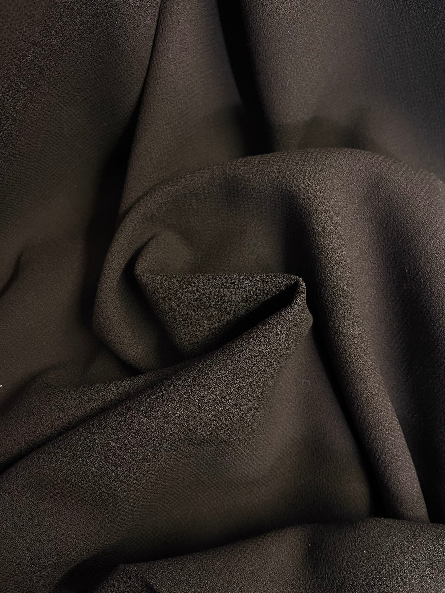 Italian Designer Double Faced Virgin Wool Crepe - Chocolate Brown