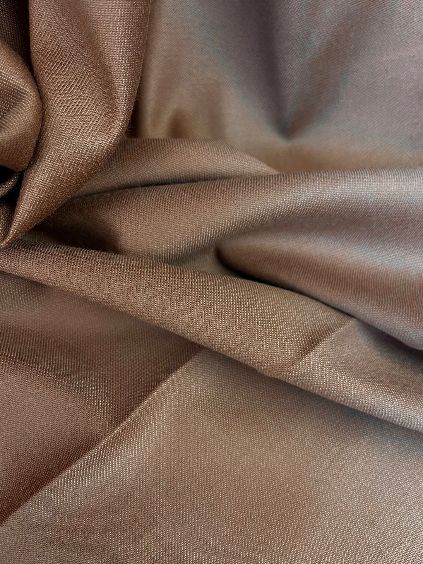 Italian Stretch Poly & Wool Twill - Camel Brown