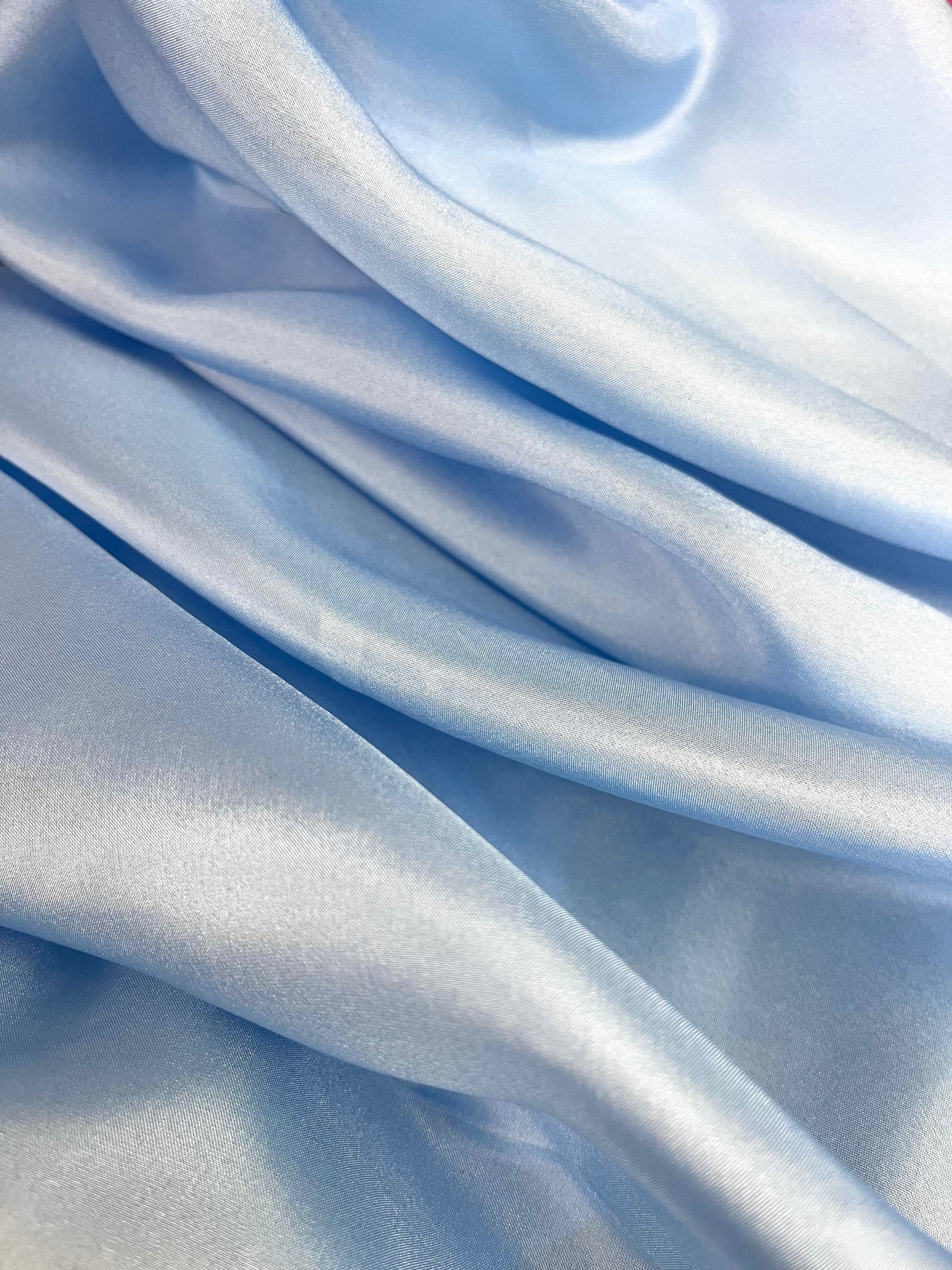 100% Silk Wide Habotai Lining - Sky Blue