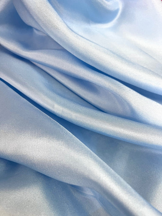 100% Silk Wide Habotai Lining - Sky Blue